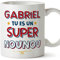 Mugffins Tasses Personnalisables pour NOUNOU homme - En Français - Cadeau Personalisé- Tu es Super - 11 oz / 330 ml