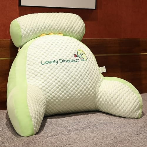 YCYATS Mivoza Rückenkissen, ChillWave Kissen, Lesekissen Bettauflage Kissen mit Abnehmbarer Nackenrolle & höherem Stützarm, Rückenkissen mit Armlehnen (60×45×20 cm, Green)