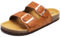 ONCAI Sandalias de Pala Mujer con Ajustable Buckle Corcho Zapatillas de Moda de Verano Mules Planas Zuecos Flores Caqui Tamaño 38
