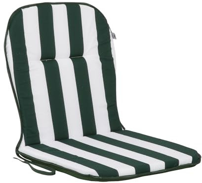 PATIO Stuhlauflage Niedriglehner 80 x 43 cm Ben Monoblock Auflage Sitzkissen Stuhl Wendekissen Streifen weiß grün