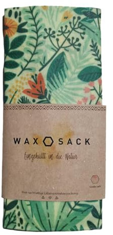 OGF® WAXOSACK 42x34 Frische bewahren mit Wachsbeuteln - Kräuterdesign. Perfekt für Backwaren und Gemüse wiederverwendbares Bienenwachs Sandwichbeutel