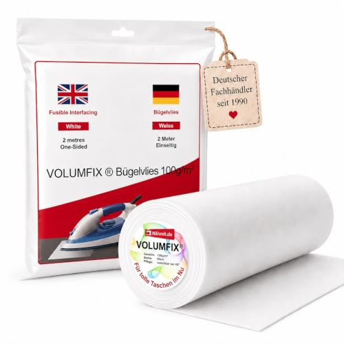 2 Meter Volumfix Meterware - das beliebte aufbügelbares Volumenvlies 90cm breit für Taschen & Mäppchen DIY Waschbar bei 40°