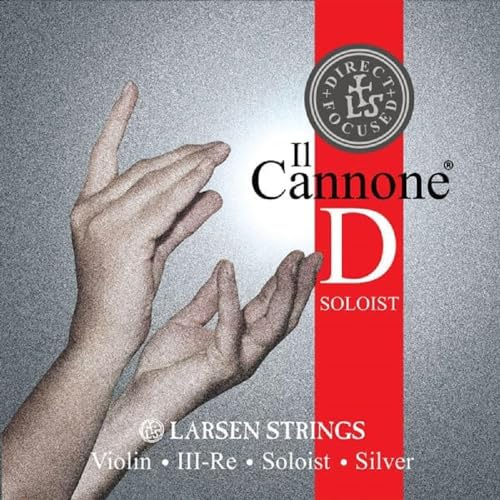 LARSEN STRINGS Violin Saiten II Cannone - 4/4 Violín - Solista - Cuerda individual D Direct & Focused, núcleo de nailon de fibra multifilamento, entorchado de plata pura, tensión 5,1/11.22