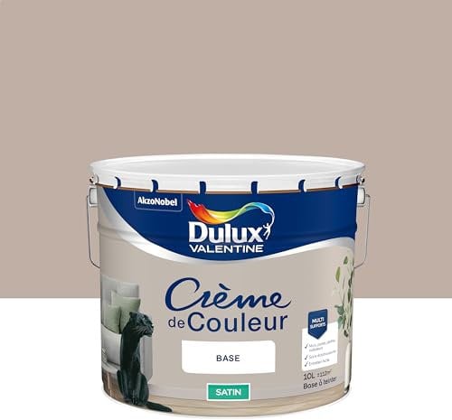 Dulux Valentine Crème de Couleur - Peinture multi-supports intérieure - Satin Marron Glacé 10 L