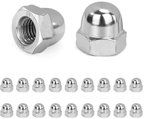 QIMEI-SHOP Dadi ciechi M8 Esagonali Dadi cappuccio in Acciaio Inossidabile Dado Cieco per Viti Barre Filettate e Bulloni Filettati Conforme allo DIN 1587 20 pezzi
