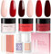 Aokitec 3 Farben Dipping Powder Nails Set Starter Kit, 11-teiliges Rosa Rot Dip Powder Nail Set mit 2-in-1 Dip Base&Top Aktivator Acryl Dip Nagelset für Dip Nails System Nail Art, Geschenke für Frauen