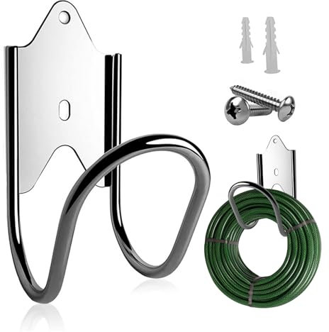 Garden Hose Holder,Heavy Duty Hose Hanger,Wall Mounted Hose Pipe Holder,Sturdy Hose Reel Hose Hooks,Rust Resistant Stainless Steel Water Hose Holder for Water Storage Pipe