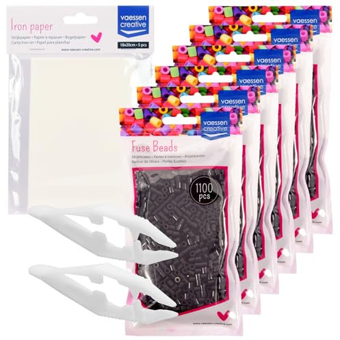 Vaessen Creative 5009-992 Bügelperlen, Plastic, Schwarz, 6600, Piece