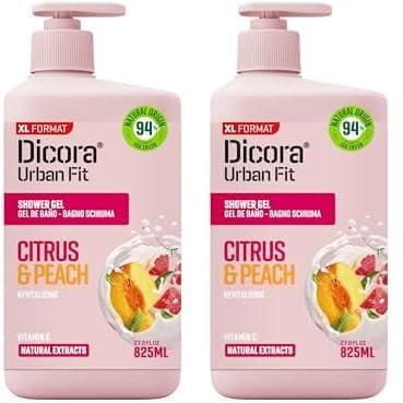 DICORA UF NOURISHING SHOWER GEL VIT C CITRUS&PEACH 825ML (Paquete de 2)