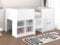 Vente-unique - Lit mi-Hauteur 90 x 190 cm avec rangements - Coloris : Blanc - BOUTANIO - pour Enfant