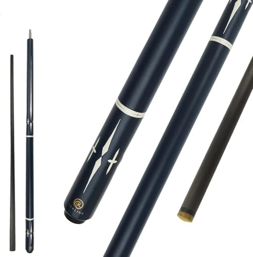 OKHEALING Taco de billar de fibra de carbono, diámetro 12,4 mm, conector de 3 dientes, para uso recreativo en sal de billar y torneos de billar profesionales