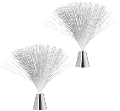 2 Stück Glasfaser-Lichter, Glasfaser-Lampe, mehrfarbig, wechselndes LED-Glasfaser-Licht, bunt, wechselndes Faser-Brunnenlicht für Weihnachten