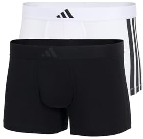 adidas Men's Low Rise Trunk (2pk) - Active Flex Cotton 3 Stripes Boxer Shorts (pack of 2)