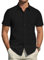 J.VER Men's Black Dress Shirt Short Sleeve Regular Fit Casual Formal Shirt Wrinkle-Free Button Down Summer Shirts XL