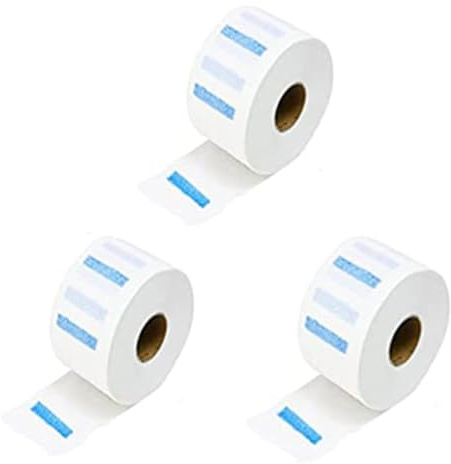 Feisate Collerette Coiffeur 3 Rouleaux,Rouleau Bande de Cou Coiffeur,Blanc | 3 Rouleaux 300 Feuilles, Protection Barber Coupe, Collerette Barber