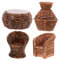 PHENOFICE 1 Satz Mini-Tisch- Und Stuhlmodell Wohnkultur Puppenhaus Rattan Stühle Eincremehilfe Modelle Deko Werkzeug Puppenstubenmöbel Miniaturmöbel Schmücken Mini-möbel Light Brown Harz