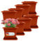 Lot de 6 grands pots de fleurs d'extérieur - 40 x 40 cm - 46 l - Avec soucoupe - En plastique - Fabriqué en Allemagne - Terracotta