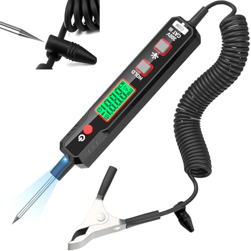 YOJOCK Spannungsprüfer kfz Smart Circuit Tester, 0,8V-100V DC Digital Prüflampe kfz, Automotive Kontinuität Test Elektrische Tester Auto Sicherung Tester mit Taschenlampe für Autobatterie