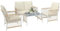 Outsunny 4 Piece Rattan Garden Furniture Set, 4 Seater Wicker Patio Conversation Set with 2 Armchairs, Loveseat, Glass Top Coffee Table and Cushions for Outdoor, Balcony, Khaki