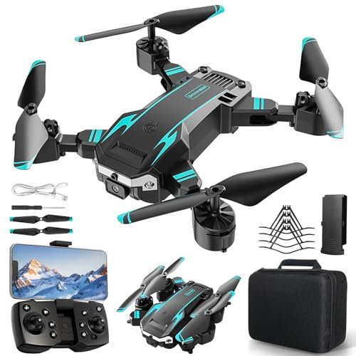 NXPZ Dron con Doble Cámara HD para Principiantes, Dron Plegable para Niños, Flip 3D, Despegue/Aterrizaje 1 Botón, Modo Headless, Vuelo Waypoint, Regalo Ideal para Niños o Novatos, 2 Baterías