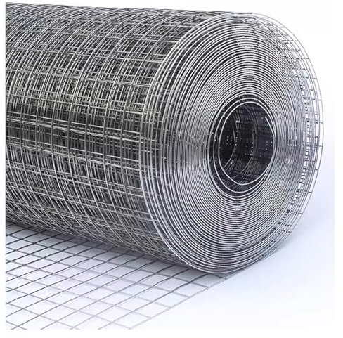 IEOWY Malla metálica de Acero Inoxidable, Malla de Alambre Enrollable para cercas de gallinero, Rejilla metálica para jardín de 6 mm, Red para Aves de Corral (0,9 x 19 m)