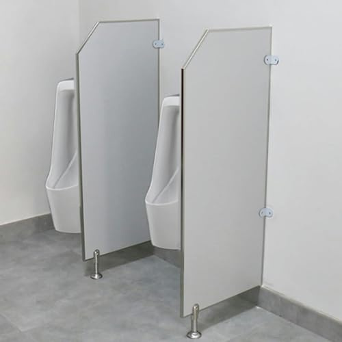 WDSOPK Cloison De Toilettes Publiques avec Ferrures en Acier Inoxydable Écran De Confidentialité pour Urinoir pour Hommes Déflecteur D'Urinoir Au Sol pour Hôtels, Bars, Écoles(5Pcs)