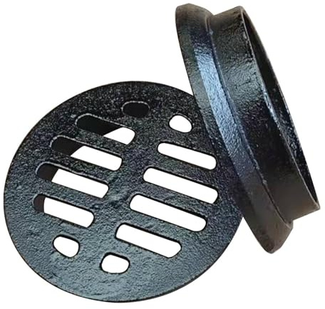 YCXLAXHH Grille Evacuation Eau Exterieur en Fonte, Rond Caniveau Exterieur, Convient aux Sols en Béton, aux Jardins, aux Allées et aux Garages(11 cm/4 in)