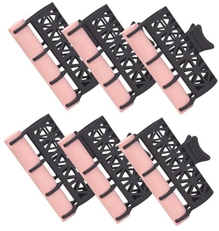 FashionCha 6 Stück Lockenclips, Dauerwellenwickler, hitzebeständige Lockenwickler, leicht, Schwarz Groß