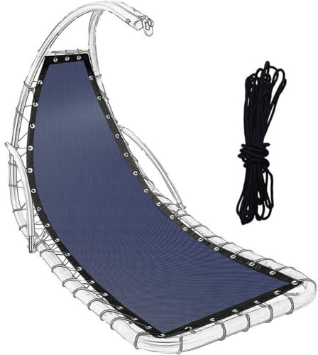 GORGECRAFT 197x64cm Ersatztuch für Schwingliege Ersatz Netz Strapazierfähiges Seil Set Für Hängesessel Hängematten Schaukelstuhl Stoff Blau Stuhlabdeckung Für Gartenbank Terrasse Liegestuhl Sommer