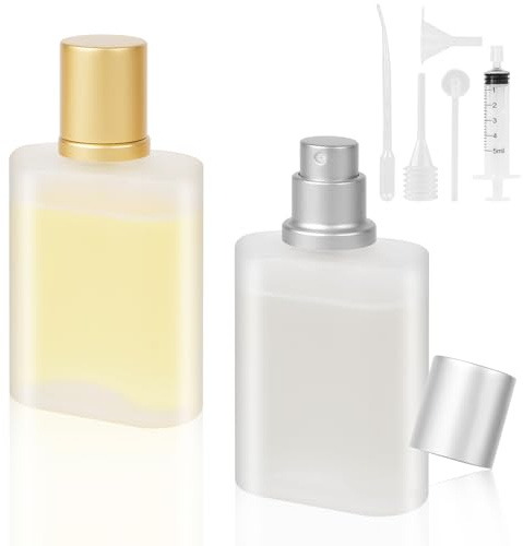 LOPHE Atomizador Perfume Recargable, 100ML de Frascos Perfume, Botella Rociadora Portátil, Espray de Colonia, Atomizador de Fragancia para Salir de Noche, Viaje, Fiestas, Citas (Mate - 2 Botellas)