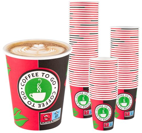 redmax Pappbecher 1000 Stück 200 ml – Kaffeebecher To Go aus Kraftpapier – Einweg Papierbecher für Kaffee, Tee, Glühwein & Kaltgetränke – Coffee Cups