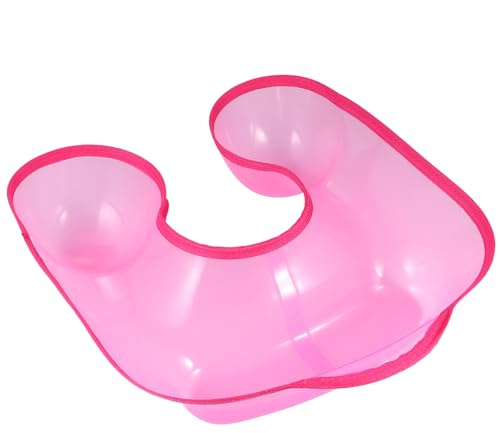 Tofficu Nackenschale aus Kunststoff mit Wasserdichtem Becken Wiederverwendbar für Friseursalons und Heimgebrauch Schützt Kleidung bei Dauerwellen und Haarfärben Pink