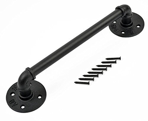 KINMADE Türgriff, Handgriff, Handtuchstange, antiker rustikaler Gusseisen-Handlauf, 38,1 cm, mattschwarz