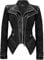 Olivia Miller Modische Bikerjacke für Damen, Kunstleder, Nieten, Revers, formend, Moto-Oberbekleidung, Jk44169-black, M