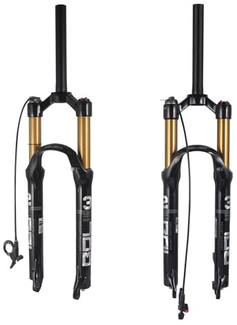 BOLANY 26/27,5/29 Zoll MTB Fahrrad Magnesium-Legierung Federgabel, konische Lenkung und gerade Lenker-Vorderradgabel (manuelle Verriegelung - Remote Lockout)