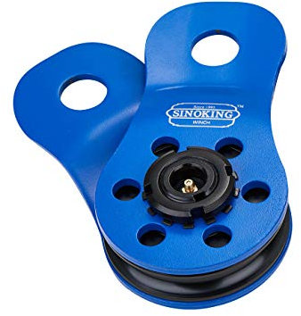 SINOKING Universal Fit Winch Snatch Block 22000lbs/10T Max Load, Heavy Duty Rope Pulley, Winch Accessories, Blue Textured Coating. (Blue)