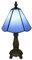 Tokira Tiffany-Stil Tischlampe Klein Blau, E14 6 Zoll Mini Glasmalerei Vintage Tischlampe Schlafzimmer, Schön Nachtlicht Kinderzimmer(Ohne Glühbirnen)