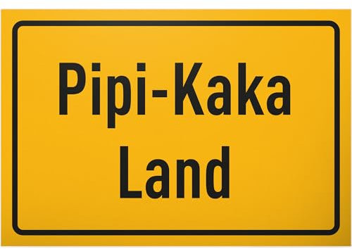 DankeDir! Pipi Kaka Land - 30 x 20 cm Schild - Toilettenschild Kloschild WC Schild zum aufhängen Klo Schild Toilette lustig - Gäste WC Wand Türschild witzig Gästetoilette Herren Deko