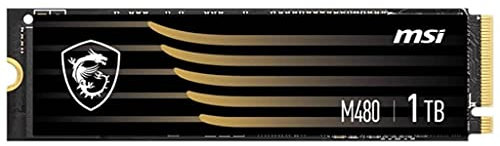 MSI SPATIUM M480 SSD 1TB - PCIe 4.0 NVMe M.2 Internal Solid State Laufwerk, 7000MB/s Lesen & 5500MB/s Schreiben, 3D NAND, Integrierte Datensicherheit, MSI Center - 5 Jahre Garantie (700 TBW)
