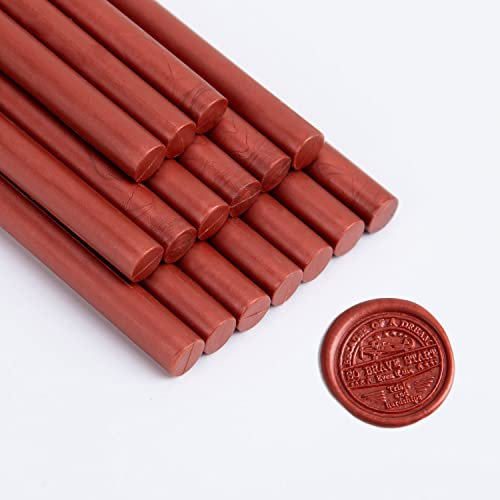 Bâton de sceau de cire, Vosypoky 16 pièces Bâton de sceau de cire pour pistolet à colle pour timbre de sceau de cire, bâtons de cire à cacheter pour invitations de mariage, enveloppes(New Wine Red)