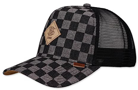 Djinns - Denim Check (Black) - Trucker Cap Meshcap Hat Kappe Mütze Caps