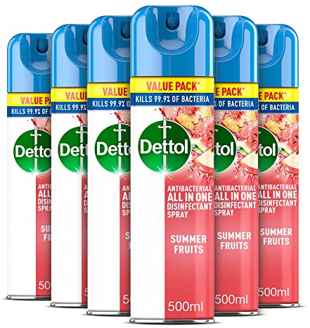 Dettol Antibacterial All in One disinfectant Spray Summer Fruits 500ml x 6