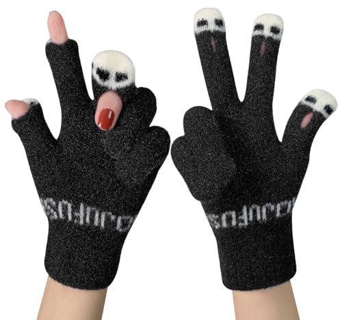 FeiliandaJJ Handschuhe Damen Winter Warme Touchscreen Handschuhe Lustige Winterhandschuhe mit Kaschmir für Skifahren Radfahren