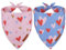 ADOGGYGO Valentine Hundehalstuch, blau-rosa Herz-Haustier-Schal, hochwertiger strapazierfähiger Stoff, verstellbare Passform, Haustier-Valentinstags-Halstücher für große und extra große Hunde (Größe