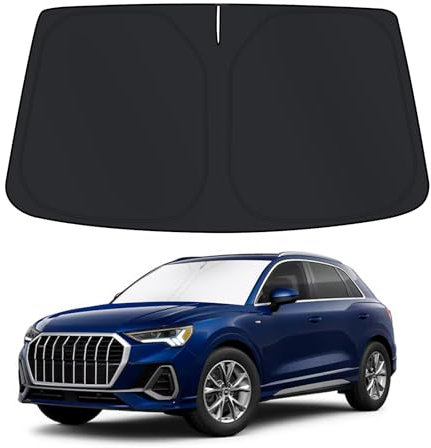 D-Lumina Parasol para Parabrisas para Accesorios Au.di Q3 2019, Parasol para Parabrisas Delantero, Protector de Parabrisas de Coche contra los Rayos UV, Plegable y Portátil