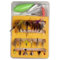 DAYUYUE 18 teiliges Fliegenfischer Mix Set Zubehör 102 Stück in Kunststoff Angelgerätebox enthalten (Set-b)