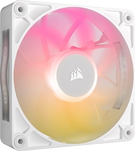 CORSAIR iCUE LINK RX120 MAX RGB 120mm PWM Ventilador Grueso – Alta Presión Estática – Rodamiento Magnético de Cúpula – Ventilador Único – Blanco