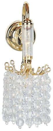 1:12 Mini Puppenhaus Wandlampe Puppenhaus Zubehör, Puppenhaus Lampe Miniatur Licht Gold Perlen LED Lampe Puppenhaus Lichter für Schlafzimmer Wohnzimmer Deko Puppenhaus-Möbel