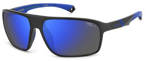POLAROID SPORT Brille PLD 7058/S Größe 64-15 mm Matte Schwarz Blau/Eye size: 64 - Bridge size: 15