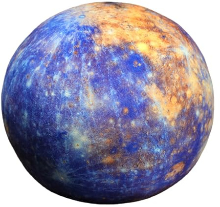 Planeten Kuscheltier Plüschkissen, Ballkissen, Kosmos-Serie Plüschtiere Dekorative Kissen, kugelförmiges Fuzzy-Kissen für Heimdekoration, Sofa, Schlafzimmer, Wohnzimmer (17 cm,Merkur)
